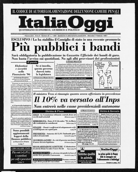 Italia oggi : quotidiano di economia finanza e politica